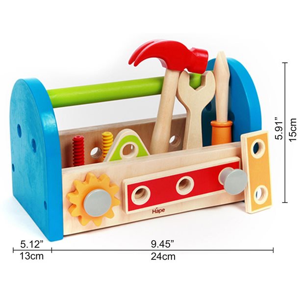 Hape Early Explorer Ξυλινο Κασελακι Εργαλειων Fix It Tool Box - E3001
