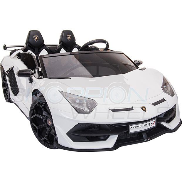 Ηλεκτροκίνητο Αυτοκίνητο Lamborghini Aventador SVJ Original License 12V - Λευκό | Skorpion Wheels - 5246069