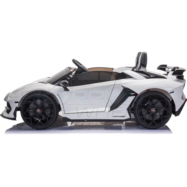 Ηλεκτροκίνητο Αυτοκίνητο Lamborghini Aventador SVJ Original License 12V - Λευκό | Skorpion Wheels - 5246069