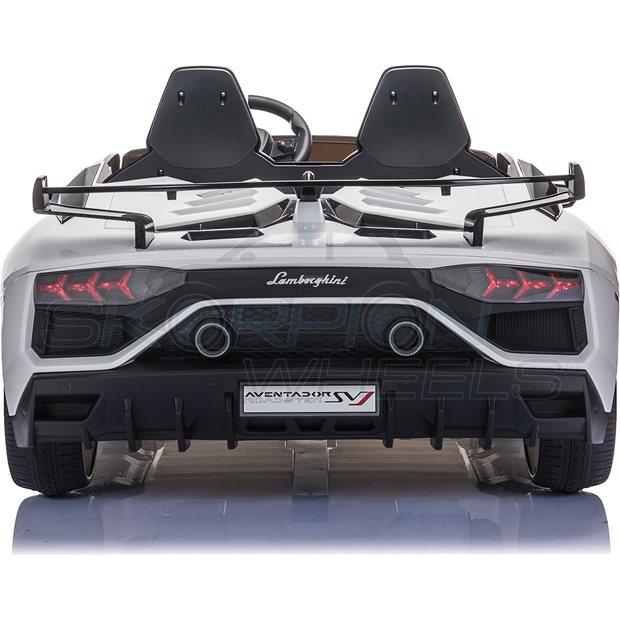 Ηλεκτροκίνητο Αυτοκίνητο Lamborghini Aventador SVJ Original License 12V - Λευκό | Skorpion Wheels - 5246069
