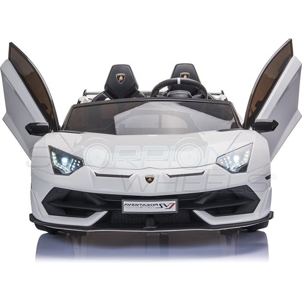 Ηλεκτροκίνητο Αυτοκίνητο Lamborghini Aventador SVJ Original License 12V - Λευκό | Skorpion Wheels - 5246069