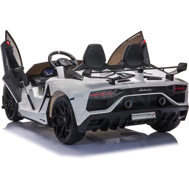 Ηλεκτροκίνητο Αυτοκίνητο Lamborghini Aventador SVJ Original License 12V - Λευκό | Skorpion Wheels - 5246069