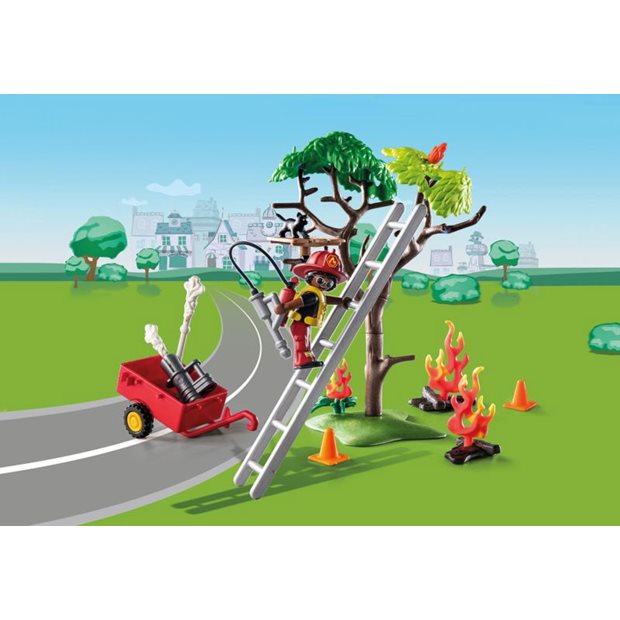 Playmobil Duck On Call Επιχείρηση Πυροσβεστικής Διάσωση Γάτας - 70917