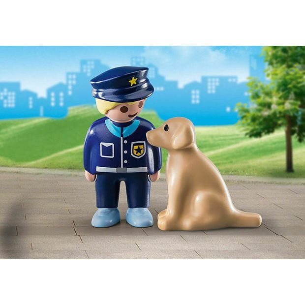 Playmobil 1.2.3 Αστυνομικός Με Εκπαιδευμένο Σκύλο - 70408