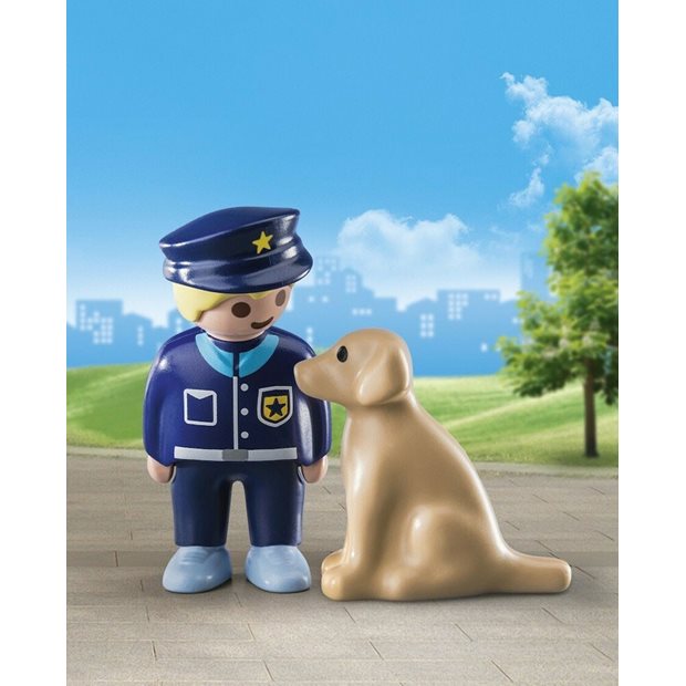 Playmobil 1.2.3 Αστυνομικός Με Εκπαιδευμένο Σκύλο - 70408