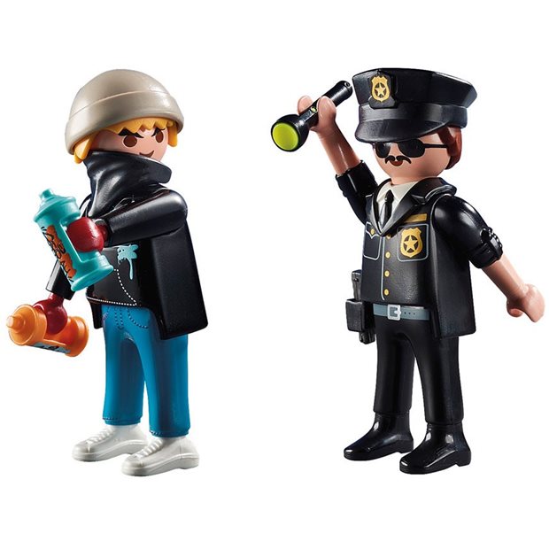 Playmobil City Action Duopack Αστυνομικός Και Καλλιτέχνης Γκράφιτι - 70822