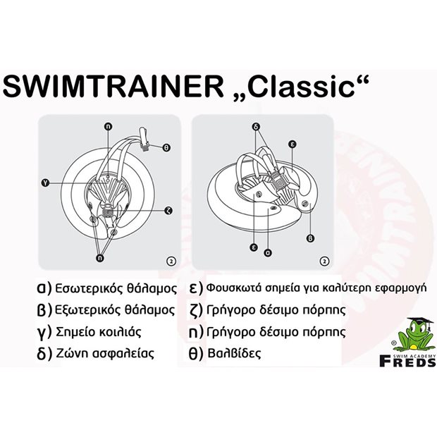 Εκπαιδευτικο Σωσιβιο Swimtrainer Classic Κοκκινο Freds - 04001