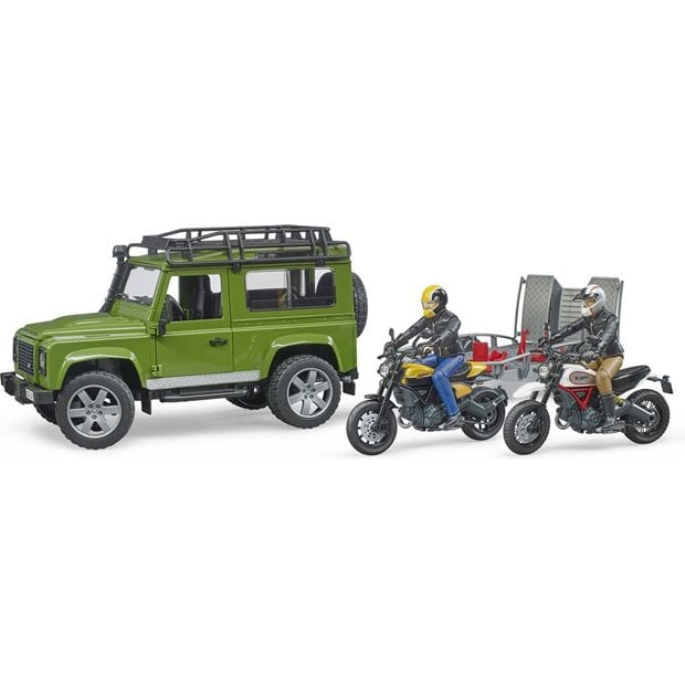 Τζιπ Land Rover Με Τρέιλερ, Μηχανή Ducati Και Αναβατη | Bruder - BR002589