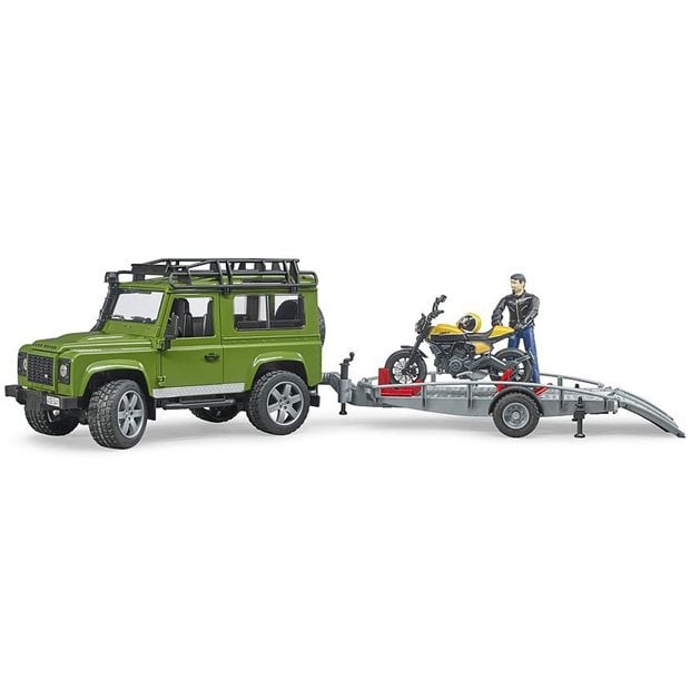 Τζιπ Land Rover Με Τρέιλερ, Μηχανή Ducati Και Αναβατη | Bruder - BR002589