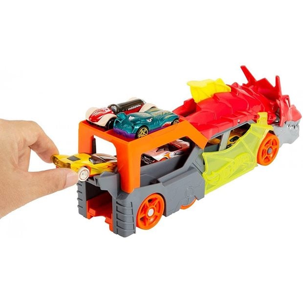 Hot Wheels City Νταλικα Δρακος Launch Trasporter - GTK42