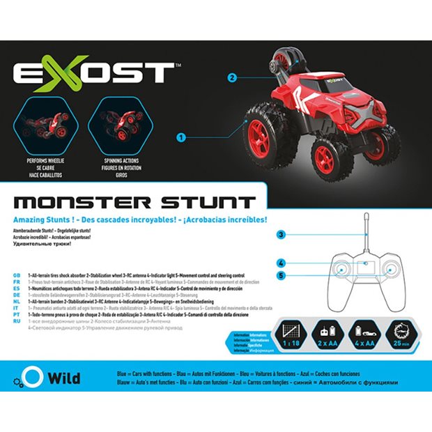Τηλεκατευθυνομενο Exost Monster Stunt Κοκκινο - 20241