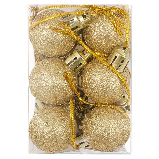 Χριστουγεννιάτικες Μπάλες Σετ 12Τμχ Με Glitter 2,5εκ Χρυσές - 53168-2