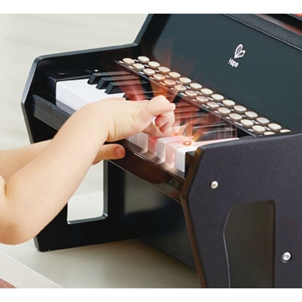 Ξυλινο Πιανο Hape Early Melodies Learn With Lights Black - E0627