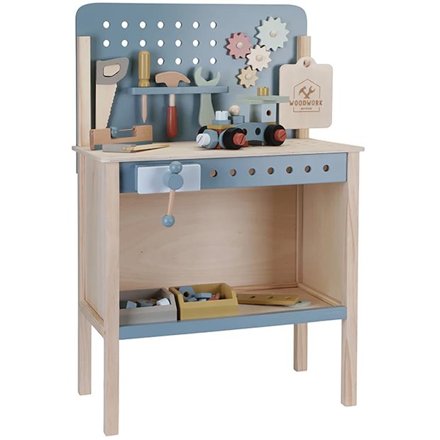 Ξυλινος Παγκος Εργασιας FSC Little Dutch Μπλε - LD7079