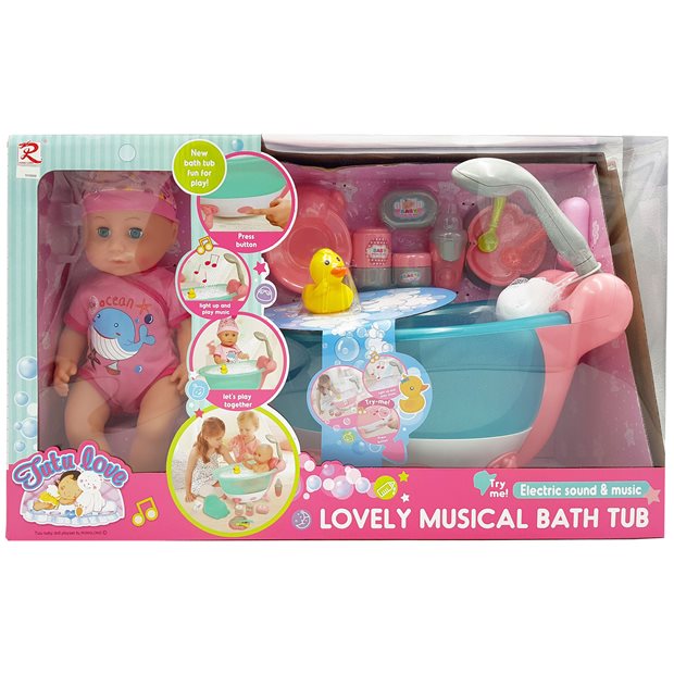 Κουκλα Μωρο Με Mπανακι Και Αξεσουαρ Musical Bath Tub - 7078668