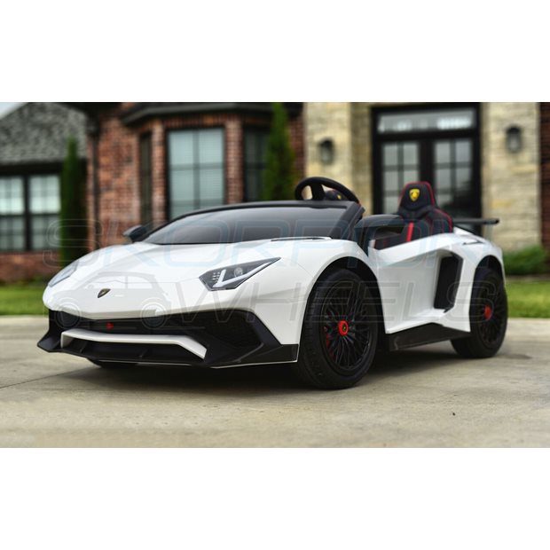 Ηλεκτροκίνητο Αυτοκίνητο Lamborghini Aventador SV Original 24V - Λευκο | Skorpion Wheels - 5249025