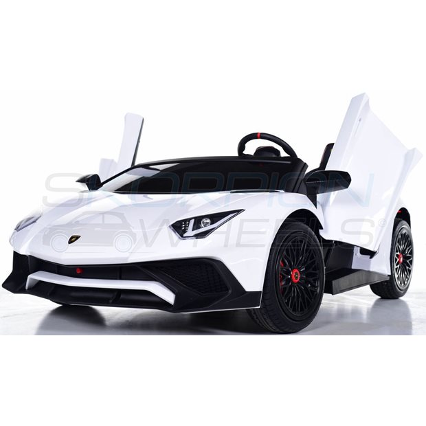 Ηλεκτροκίνητο Αυτοκίνητο Lamborghini Aventador SV Original 24V - Λευκο | Skorpion Wheels - 5249025